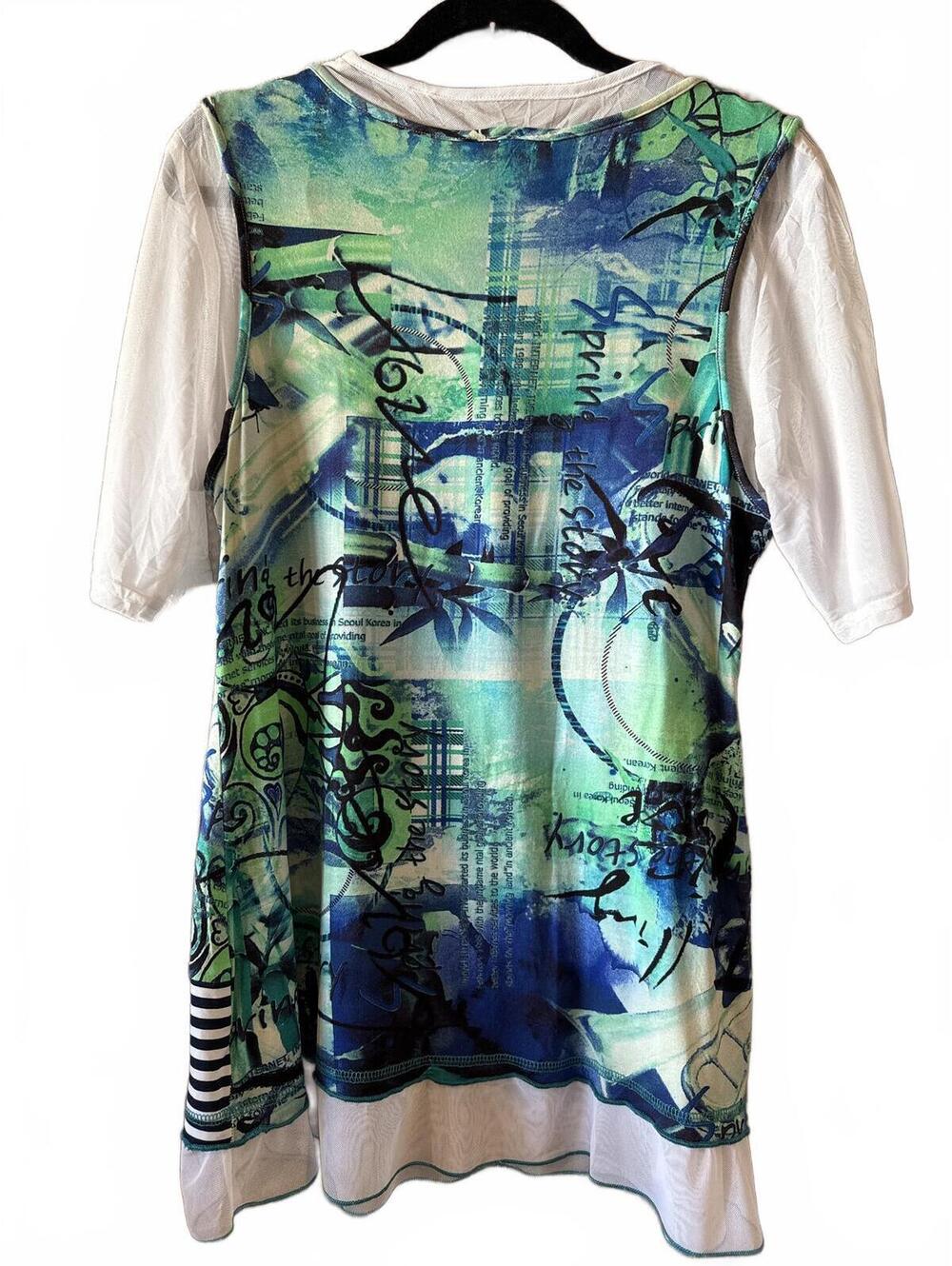 Michael Tyler Women's Artistic Print Layered Top Size M, NWT - Picture 4 of 7
